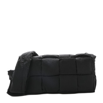 BOTTEGA VENETA Nylon Intrecciato Padded Tech Cassette Bag Black