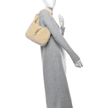 GUCCI Shearling Small Jackie 1961 Shoulder Bag Ivory