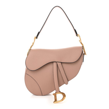 CHRISTIAN DIOR Grained Calfskin Saddle Bag Fard