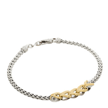 JOHN HARDY Sterling Silver 18K Yellow Gold Asli Classic Chain Link Station Bracelet