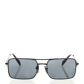PRADA Metal Symbole Triangle Logo Aviator Sunglasses SPR A52 Black