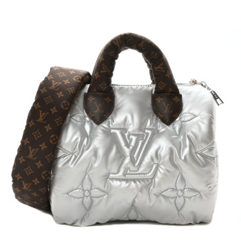 LOUIS VUITTON Econyl Mini Monogram Pillow Speedy Bandouliere 25 Silver
