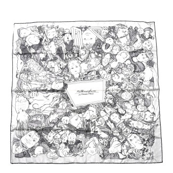 HERMES Silk Metamorphoses Par Hermes Paris Scarf 90 Gris Perle White Gris