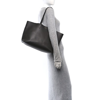 SAINT LAURENT Calfskin Large Shopping Tote Asphalt