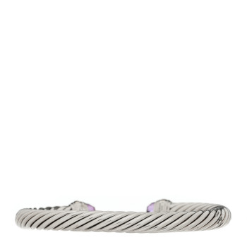 DAVID YURMAN Sterling Silver 14K Yellow Gold Amethyst 7mm Cable Classics Bracelet