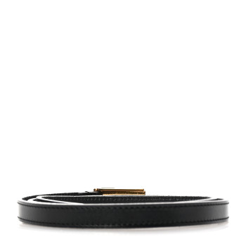 SAINT LAURENT Smooth Calfskin Thin Anchor Belt 75 30 Black