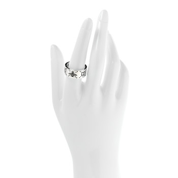 GUCCI Sterling Silver GG Bee Band Ring 56 7.75