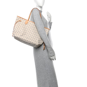 LOUIS VUITTON Damier Azur Neo Neverfull MM Rose Ballerine
