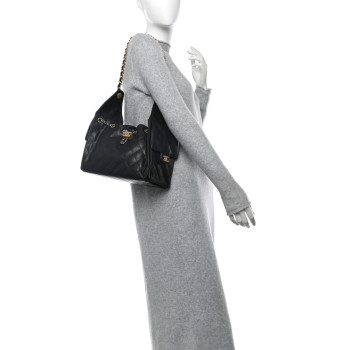 CHANEL Caviar Quilted Small Chanel 25 Handbag Black