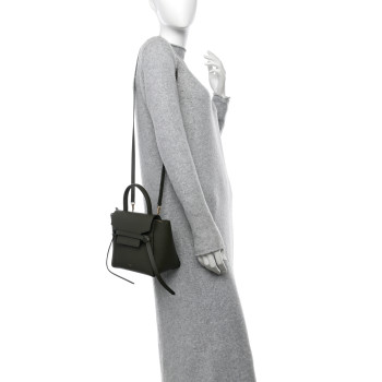 CELINE Grained Calfskin Nano Belt Bag Army Green