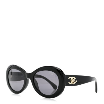 CHANEL Acetate Polarized Oval CC Sunglasses 5469-B-A