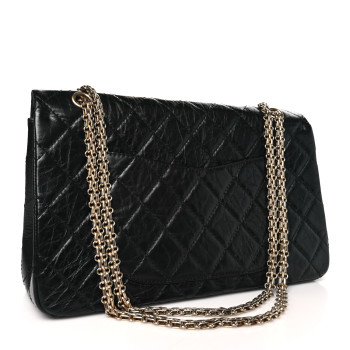 CHANEL Aged Calfskin Quilted 2.55 Reissue 226 Flap Black