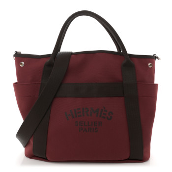 HERMES Toile Sac De Pansage Groom Rouge H Chocolate