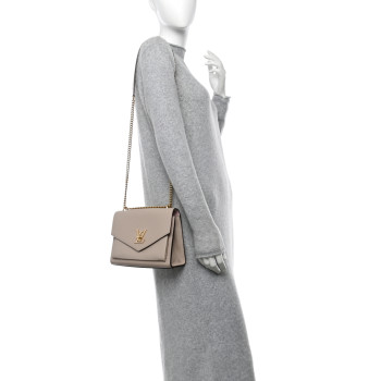 LOUIS VUITTON Soft Calfskin Mylockme Chain Bag BB Greige