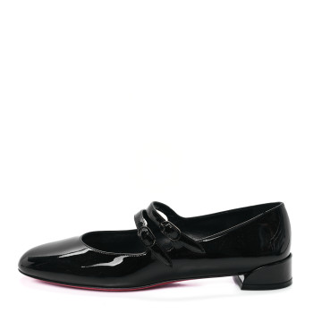 CHRISTIAN LOUBOUTIN Patent Sweet Jane Flats 40 Black