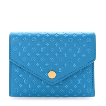 LOUIS VUITTON Calfskin Nanogram Embossed Victorine Wallet Bleu