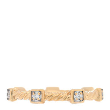 DAVID YURMAN 18K Yellow Gold Diamond Cable Collectibles Stack Ring 49 4.75