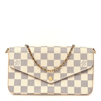 LOUIS VUITTON Damier Azur Pochette Felicie Chain Wallet Rose Ballerine LOUIS VUITTON Damier Azur Pochette Felicie Chain Wallet Rose Ballerine