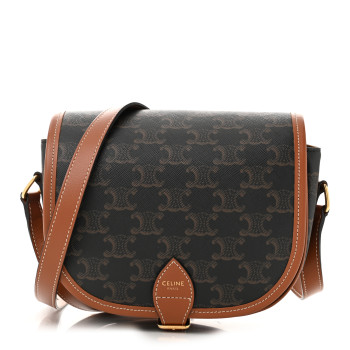 CELINE Triomphe Canvas Medium Folco Bag Tan