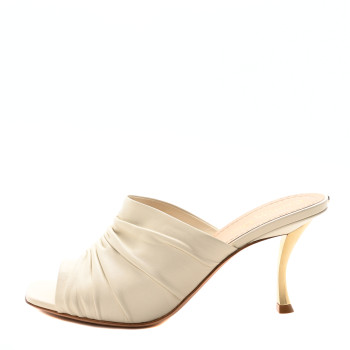 CHRISTIAN DIOR Lambskin D-Fame Mule Sandals 40 Off White