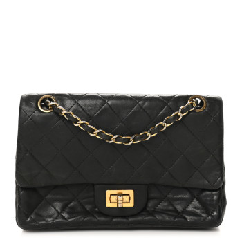 CHANEL Lambskin Quilted 2.55 Reissue 224 Flap Brown