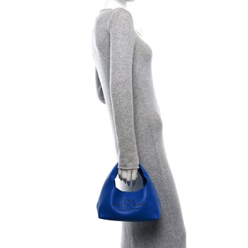 MARC JACOBS Grained Calfskin Mini The Sack Bag Cobalt