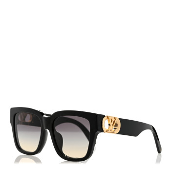 LOUIS VUITTON Acetate LV Link PM Square Sunglasses Z1566E Black