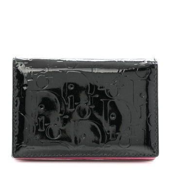 CHRISTIAN DIOR Patent Ultimate Card Holder Black Pink