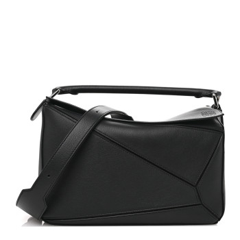 LOEWE Calfskin Medium Puzzle Bag Black