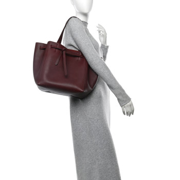 CELINE Soft Grained Calfskin Small Belt Cabas Phantom Burgundy