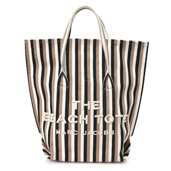 MARC JACOBS Jacquard Striped The Beach Tote Camel Multicolor