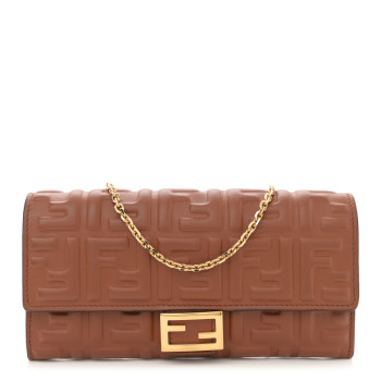 FENDI Nappa Matisse FF Embossed Continental Wallet On Chain Coloniale