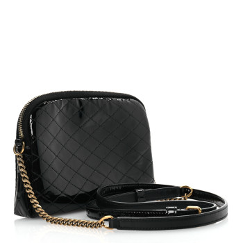 SAINT LAURENT Lambskin Quilted Gaby Zipped Pouch Black