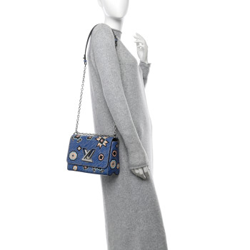 LOUIS VUITTON Epi Azteque Twist Shoulder Bag MM Denim Light