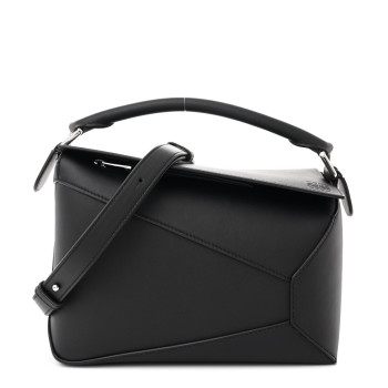LOEWE Calfskin Small Puzzle Edge Bag Black