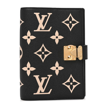 LOUIS VUITTON Empreinte Monogram Giant Paul Notebook Cover MM Black Beige
