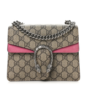 GUCCI GG Supreme Monogram Mini Dionysus Shoulder Bag Pink