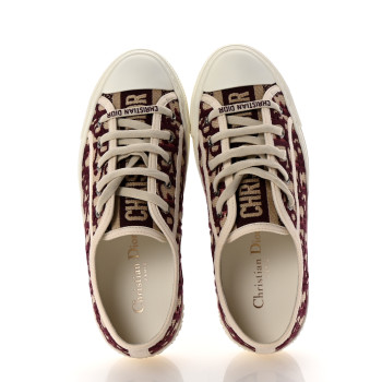 CHRISTIAN DIOR Canvas Oblique Walk'N'Dior Low Top Sneakers 36 Deep Amaranth