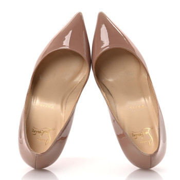 CHRISTIAN LOUBOUTIN Patent Pigalle Follies 85 Pumps 39 Nude