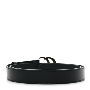 GUCCI Plutone Calfskin Double G 30mm Belt 100 40 Black
