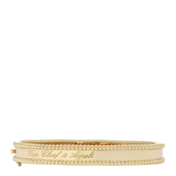 VAN CLEEF & ARPELS 18K Yellow Gold Perlee Signature Bangle Bracelet M