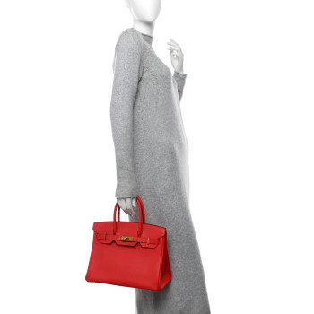 HERMES Epsom Birkin 30 Rouge Tomate
