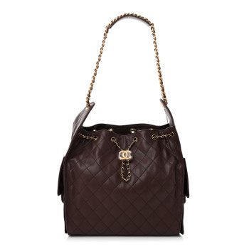 CHANEL Caviar Quilted Medium Chanel 25 Handbag Dark Brown
