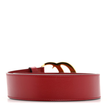 GUCCI Calfskin Double G 40mm Belt 75 30 Red
