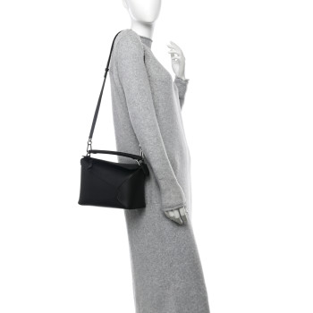 LOEWE Calfskin Small Puzzle Edge Bag Black