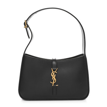 SAINT LAURENT Smooth Calfskin Le 5 A 7 Hobo Black