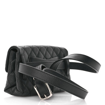 CHANEL Grained Calfskin Quilted 2.55 Reissue Flap Belt Bag Clutch  Black