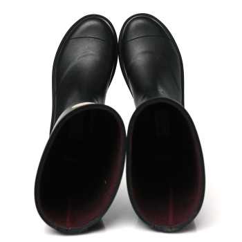 CHANEL Caoutchouk CC High Boots 38 Black