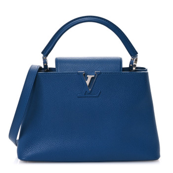 LOUIS VUITTON Taurillon Capucines PM Petrole Blue