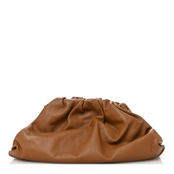 BOTTEGA VENETA Smooth Butter Calf The Pouch Oversized Clutch Teak